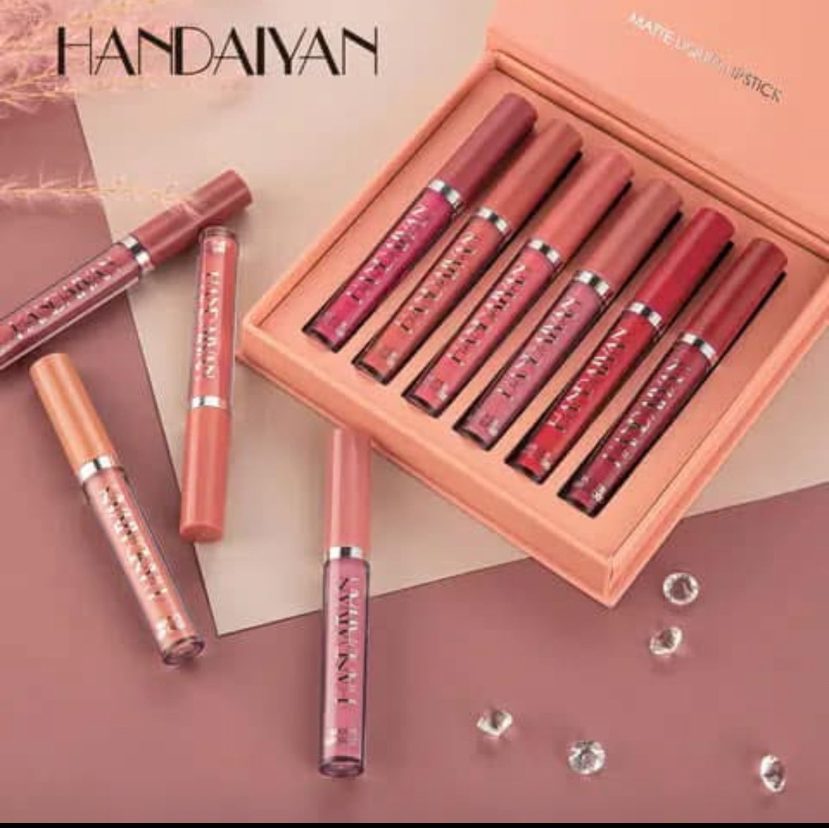 Coffret de Rouges à Lèvres Liquides HANDAIYAN – Fini Mat