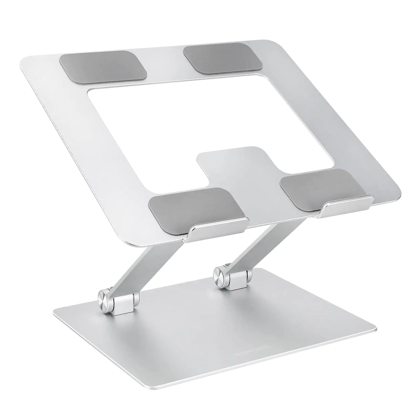 Support Pliable Ergonomique pour Ordinateur Portable Amazon Basics, Réhausseur Réglable pour Bureau, Compatible avec tous les Ordinateurs Portables et Carnets jusqu'à 17,3 Pouces, 10 x 8,7 x 6 pouces, Argent